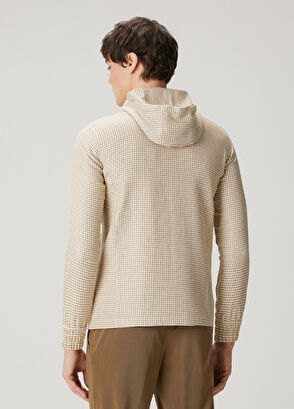Kiton Yellow Hooded Houndstooth Linen Sweatshirt - 4
