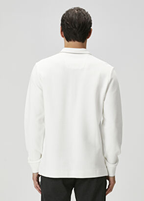 Beymen Club Comfort Fit Kırık Beyaz Polo Sweatshirt - 5