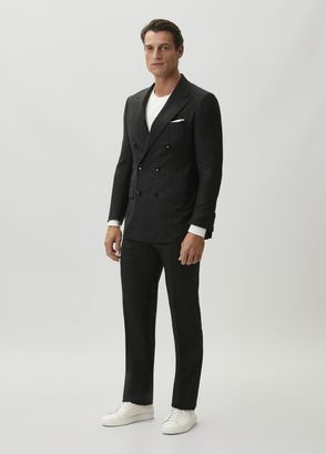 Kiton Black Stripe Pattern Wool Suit - 3