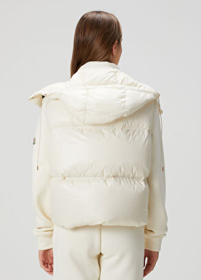 Moncler Pario Beyaz Kapüşonlu Puffer Yelek - 5