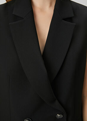 Beymen Club Siyah Kruvaze Yelek - 6