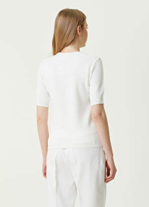 Beymen Club Kırık Beyaz Bisiklet Yaka Pike Dokulu Kazak - 5