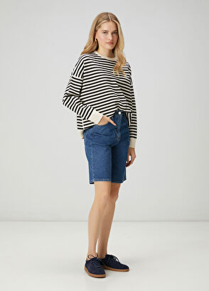 Beymen Club Siyah Beyaz Çizgili Kazak - 3