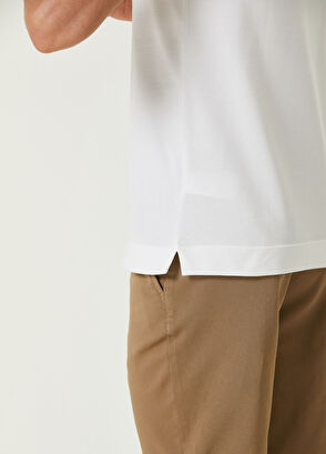 Beymen Club Slim Fit Beyaz Polo Yaka Şerit Detaylı T-shirt - 8
