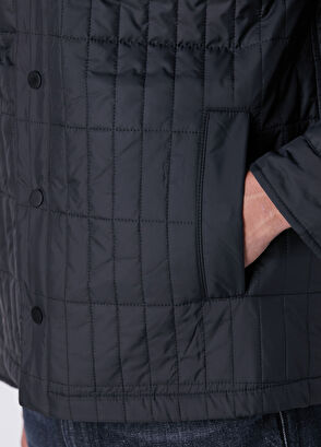 Beymen Club Black Collar Velvet Insert Quilted Thin Coat - 8