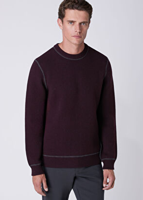 Beymen Club Plum Double-Sided Wool Sweater - 7