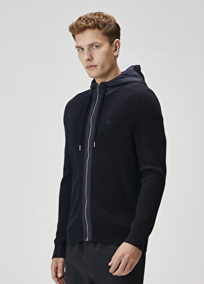 Beymen Club Lacivert Kapüşonlu Triko Hırka - 4