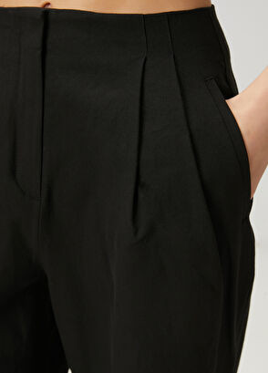 Beymen Club Black Pleated Linen Trousers - 5