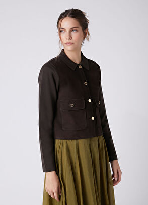 Beymen Club Brown Suede Inserted Knit Jacket - 5