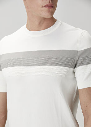 Beymen Club White Grey Textured Short Sleeve Sweater - 6