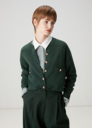 Beymen Club Green Wool Knit Cardigan - 3