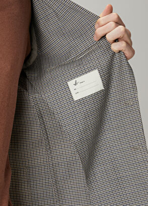 Beymen Club Lacivert Bej Mikro Desenli Yün Ceket - 9