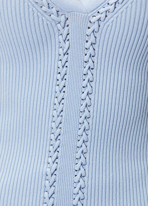 Join Us Blue Handcrafted Knitted Blouse - 6