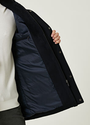 Beymen Club Lacivert Yün Flanel Kaban - 9