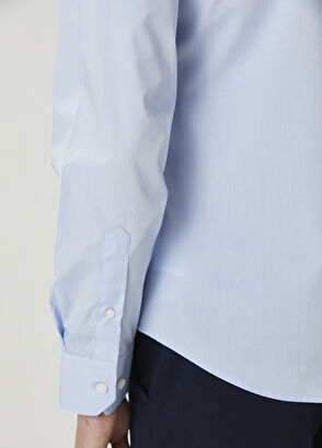 Beymen Club Slim Fit Mavi Non-Iron Poplin Gömlek - 7