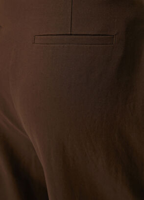 Beymen Club Kahverengi Keten Palazzo Pantolon - 5