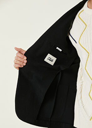 Beymen Club Siyah Dişli Dokulu Örme Blazer - 8