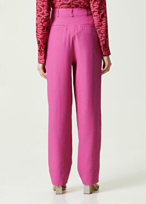 Network Regular Fit Fuşya Yüksek Bel Bol Paça Pantolon - 6