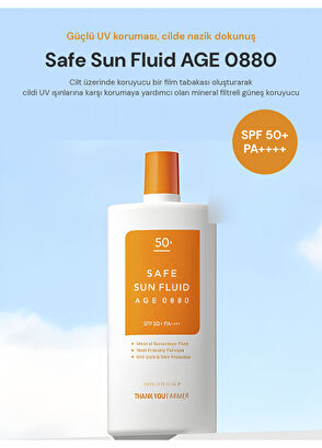 Thank You Farmer Safe Sun Fluid Age 0880 SPF50+ PA++++ Mineral Filter Sunscreen 100 ml - 3