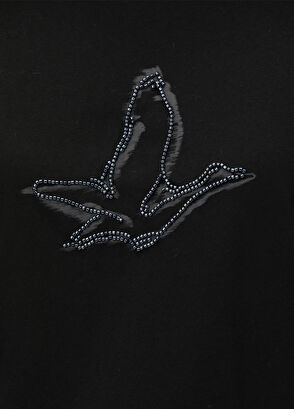 Beymen Club Black Beaded Goose Logo T-shirt - 5