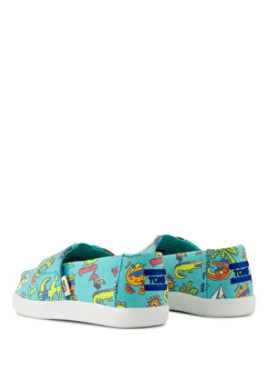 Toms 10022103 Alpargata Glow in the Dark Miami Alligators Aqua Kız Çocuk Espadril - 4