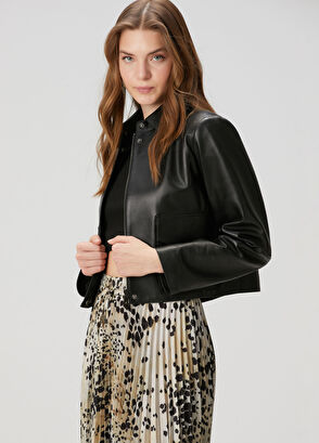 Beymen Club Black Leather Jacket - 5