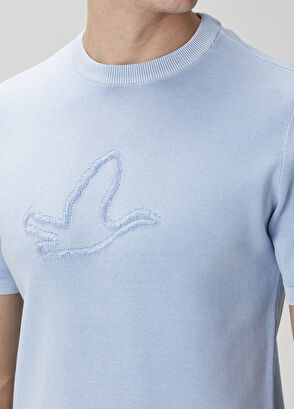 Beymen Club Mavi Logo Jakarlı Kısa Kollu Kazak - 6