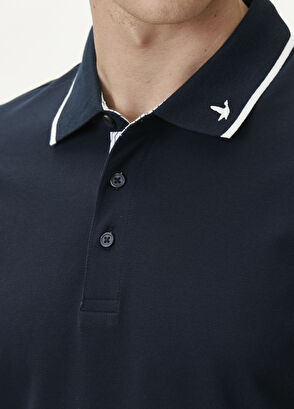 Beymen Club Lacivert Slim Fit Verev Çizgili Pike Polo T-shirt - 7