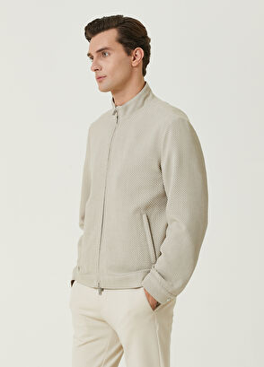 Beymen Club Bej Diyagonal Dokulu Örme Mont - 4