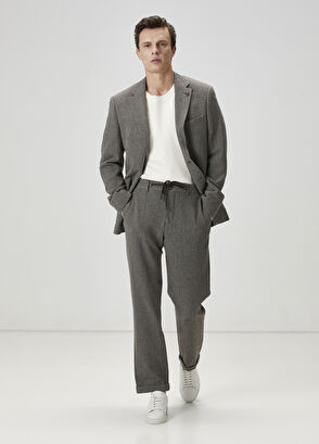 Beymen Club Vizon Beli Kordonlu Crinkle Dokulu Yün Pantolon - 3