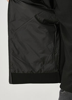 Beymen Club Siyah Kapüşonlu Kapitoneli Yün Triko Mont - 9