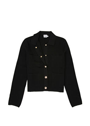 Beymen Club Black Ottoman Texture Snap Knit Jacket - 7