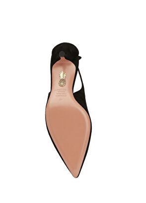 Bow Tie Siyah Deri Topuklu Ayakkabı - Görsel 7