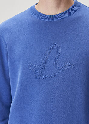 Beymen Club Sax Blue Logo Jacquard Sweater - 6