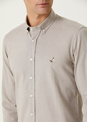 Beymen Club Slim Fit Vizon Oxford Gömlek - 6