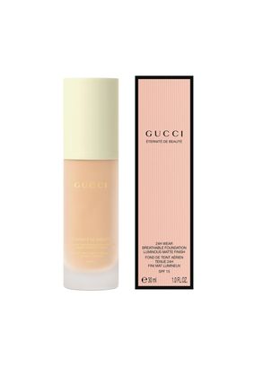 Gucci Glow Oil-in-Water Tint Dark Orange 308 + Beauty Matte Powder Revamp 03 Warm + Matt Foundation Liquid 230W Warm Fair Medium + Gucci Fırça Makyaj Seti - 4