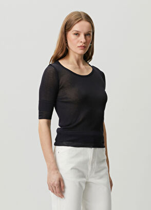 Lemaire Navy Transparent Textured T-shirt - 3