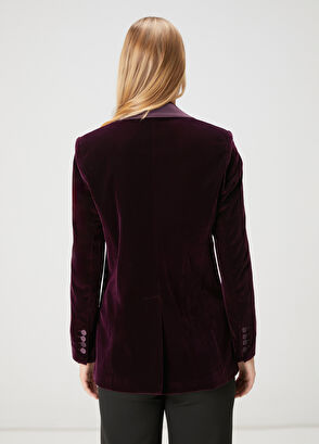 Beymen Club Mürdüm Kruvaze Abiye Ceket - 5