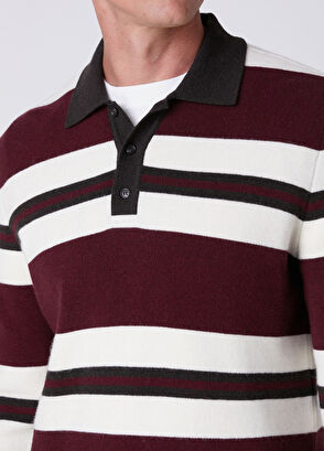 Beymen Club Mürdüm Polo Yaka Colorblocked Yün Triko - 7