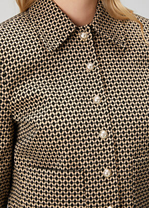 Beymen Club Siyah Bej Jakarlı Ceket - 6