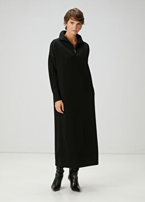 Beymen Club Siyah Simli Midi Elbise - 3