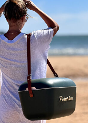 Polarbox Prinkstyle Ondas Classic Green Forest Gold Pamuk ve Deri Kayışlı Soğuk ve Sıcak Tutucu Termal Çanta 12 lt - 4