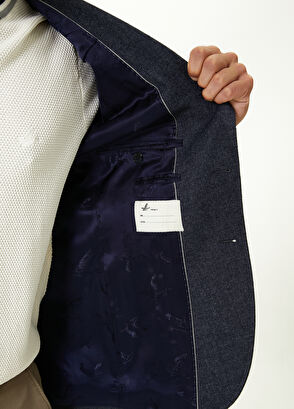 Beymen Club Slim Fit Indigo Yün Flanel Kaşe Ceket - 9