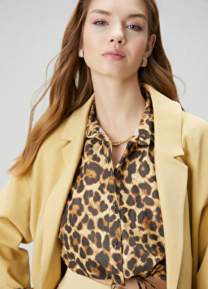 Beymen Club Krem Kol Ucu Leopar Desenli Blazer - 6