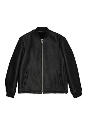 Beymen Club Black Bomber Leather Coat - 10
