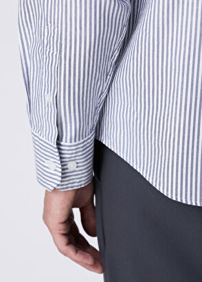 Beymen Club Comfort Fit Lacivert Beyaz Çizgili Oxford Gömlek - 7