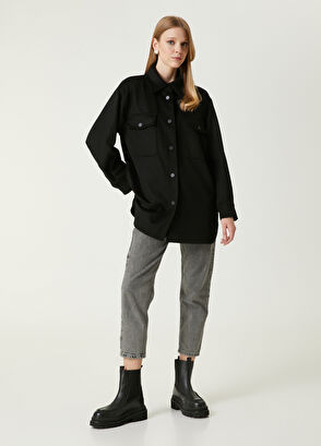 Beymen Club Black Wool Over Shirt - 3