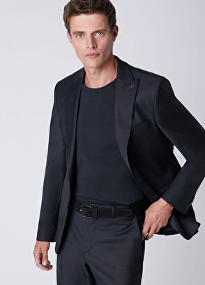Beymen Club Black Pinstripe Pattern Wool Suit - 5