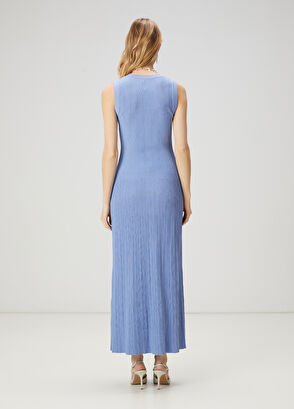 Beymen Club Blue Maxi Knit Dress - 5