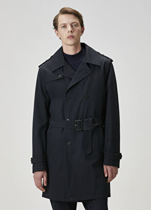 Beymen Club Navy Inner Vest Detailed Organic Cotton Overcoat - 3